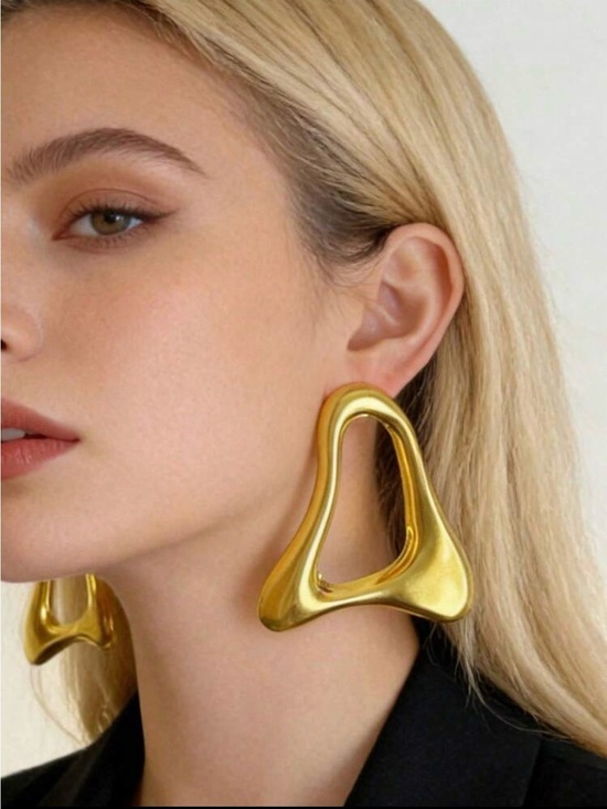 Jewelry - New Arrivals! Statement Gold - Tone Sculptural Drop Earrings .